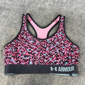 Under Armour Women's Mid Impact Printed Pink Craze Cheetah Leopard‎ Sport Bra L